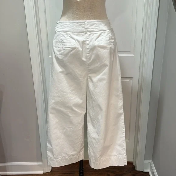 Talbots sz 12 white wide leg crop chino - Picture 4 of 6